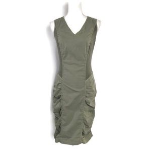 SOLD SOLD SOLD           XCVI Dress Army Green Sleeveless Ruched Sheath